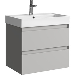 Тумба с раковиной Aqwella Geometria 65 серый туман 2 ящика