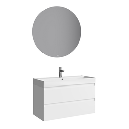 Комплект мебели для ванной Aqwella Geometria 100 белый матовый