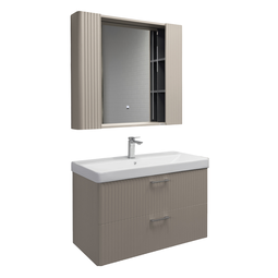 Комплект мебели для ванной Comforty Ангара 90П дуб латте