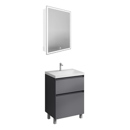 Комплект мебели для ванной Grossman Меркадо 60 графит матовый напольный