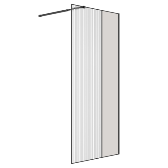 Душевая перегородка Niagara Nova NG-481-10FBlack 100x200 стекло рифленое/тонированное