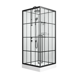 Душевая кабина Niagara Standart ST100/15QL/R/KL/BKT 100х100х225 черный профиль без крыши