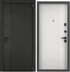 Дверь входная стальная Торэкс Tau LT PP ПВХ Черная шагрень T-L18/ПВХ Бьянко T-L1