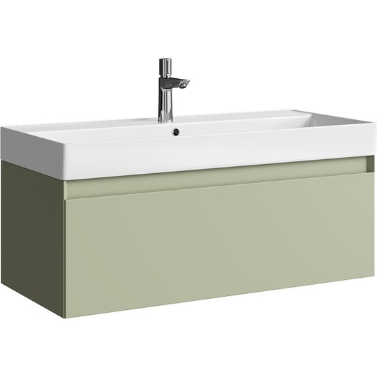 Тумба с раковиной Aqwella Geometria 100 зеленый шалфей