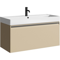 Тумба с раковиной Aqwella Pure 100 капучино светлый