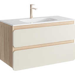 Тумба с раковиной Aqwella Vento 100 акация/морская дюна