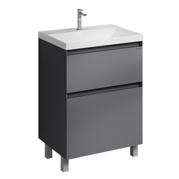 Тумба с раковиной Grossman Меркадо 60 графит матовая напольная