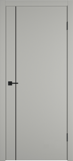 Межкомнатная дверь VFD Basic 1V Emalex Taupe ДГ черный молдинг black mould кромка ABS черная
